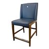 Image 3 : Set of 4 Leather Blue Dining Chairs