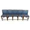 Image 1 : Set of 5 Leather Blue Dining Chairs