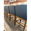Image 2 : Set of 5 Leather Blue Dining Chairs