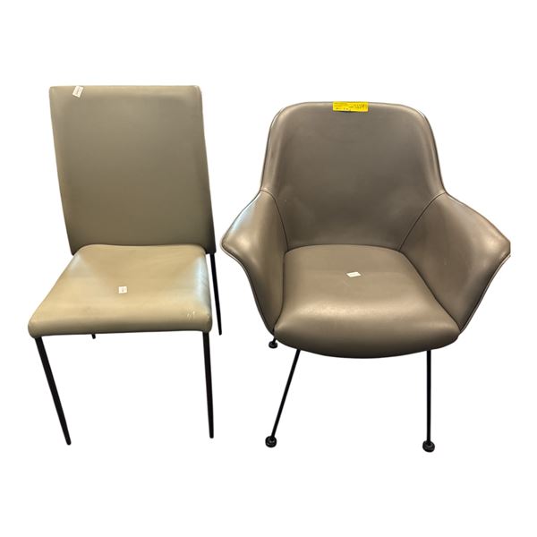 Set of 2 Modern Leather Chairs