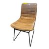 Image 1 : Modern Tan Channel-Tufted Side Chair