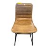 Image 2 : Modern Tan Channel-Tufted Side Chair