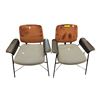 Image 1 : Pair of Retro-Style Armchairs with Houndstooth Upholstery