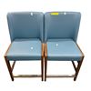 Image 1 : Lot of 2 - Light Blue and Wood Bar Stools