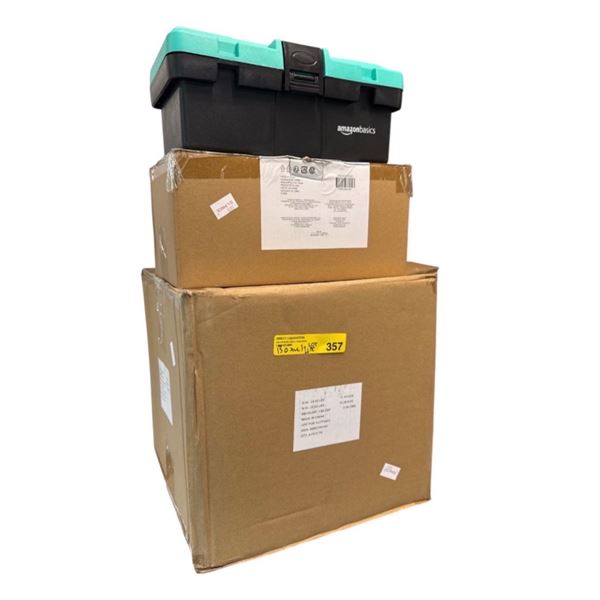 BNIB - 4 Sets of Amazon Basics 150-Piece Household Tool Set with Storage Box, Teal
