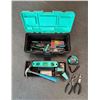 Image 3 : BNIB - 4 Sets of Amazon Basics 150-Piece Household Tool Set with Storage Box, Teal
