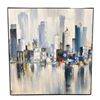Image 1 : Framed Abstract Cityscape Painting - 40" x 40"