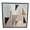 Image 1 : Framed Geometric Abstract Wall Art - 38.5" x  38.5"