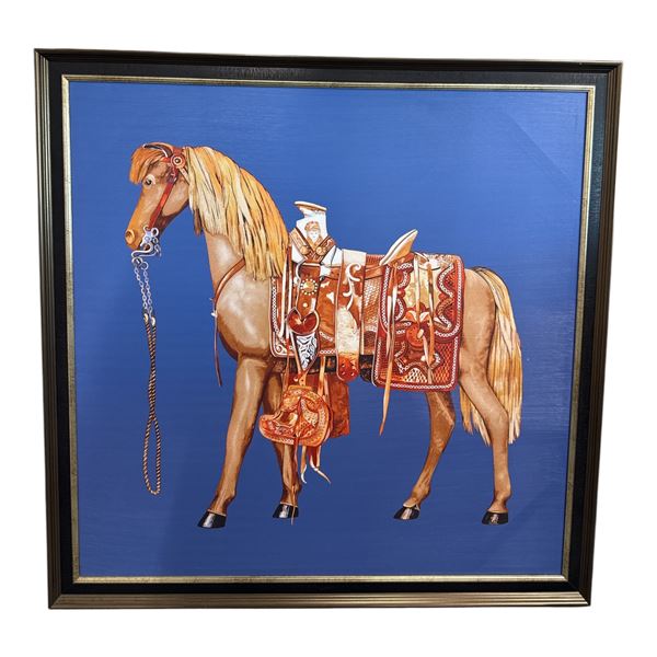 Framed Western Horse Art Print - 39" x 39"