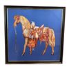 Image 1 : Framed Western Horse Art Print - 39" x 39"
