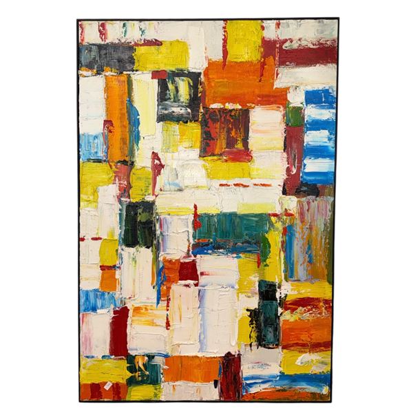 Framed Abstract Impasto Painting - 60" x 40"