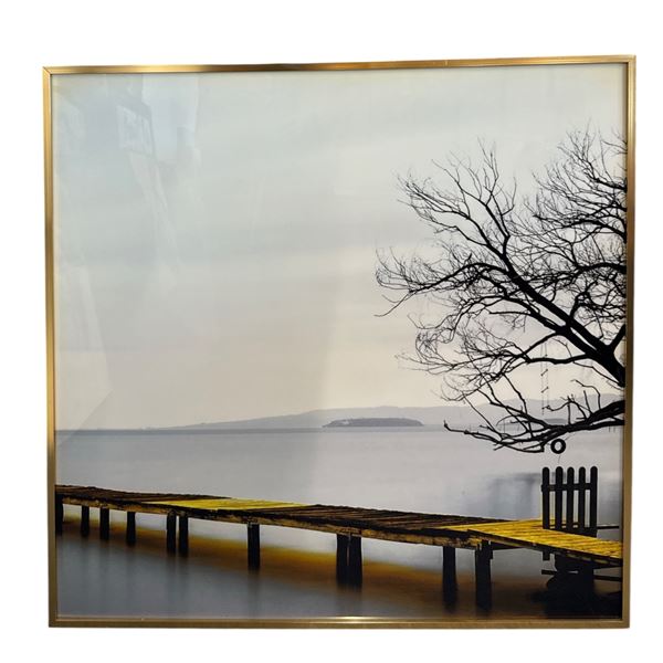 Framed Photographic Print - Pier and Bare Tree with Swing - 32" x 32"