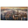 Image 1 : Large Panoramic City Skyline Oil Painting - 71" x 36"
