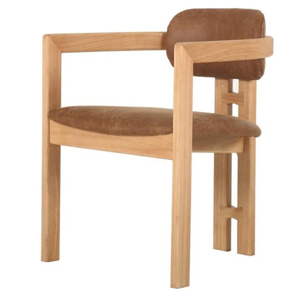 BNIB - LH Home Monterrey Dining Chair - Cognac, RV: $897.75 CAD (CR034-COG) - 23 x 24 x 31 in.