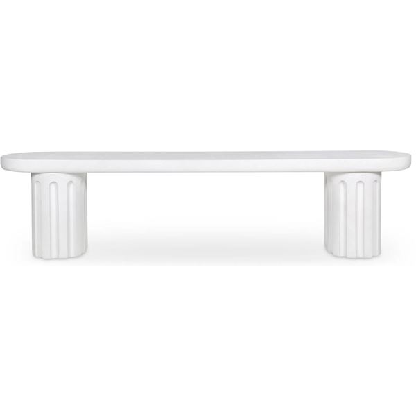 BNIB - Moes - Eris Outdoor Dining Bench - White - MSRP $1,549 - JK-1012-18-0 - 75" W x 15" D x 18" H