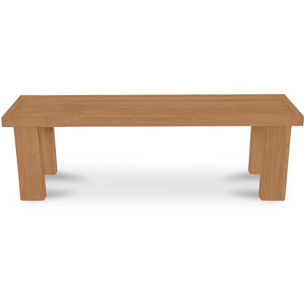 New - Moe's Marina Outdoor Dining Bench - Natural - MSRP $989 - TA-1005-24-0 - 58"W x 16"D x 18"H