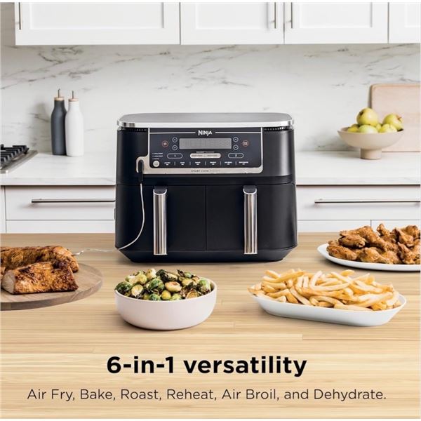 Ninja Foodi 10 QT 6-in-1 DualZone Smart XL Air Fryer, 2 Independent 5QT Baskets, Smart Cook Thermome