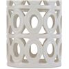 Image 3 : BNIB - 25" Stone & Beam Ceramic Geometric Cut Out Table Desk Lamp with LED Light Bulb White