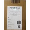 Image 4 : BNIB - 25" Stone & Beam Ceramic Geometric Cut Out Table Desk Lamp with LED Light Bulb White