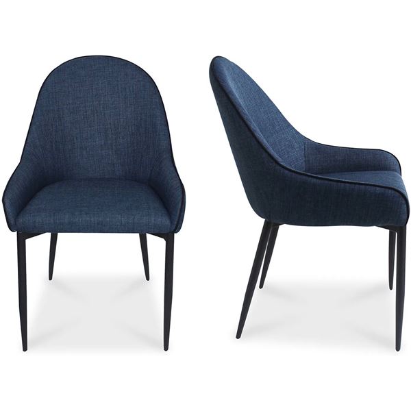 BNIB - Moe's - Set of 2 Lapis Dining Chair Dark Blue - MSRP $649.00 - UU-1001-26 - 21.50"W x 24.00"D