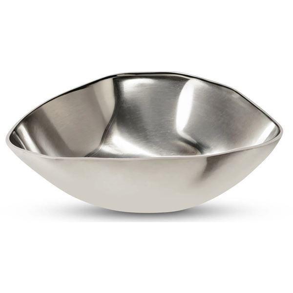 BNIB - Moe's - Forde Decorative Bowl Silver - MSRP $219 - QK-1031-30 - 11.0" W x 7.0" D x 4.5" H