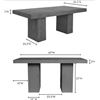 Image 5 : BNIB - Moe's Home Collection - Aurelius 2 Outdoor Dining Table in Dark Grey Fiber-Reinforced Concret