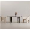 Image 4 : BNIB - Moes - Celia Oval Dining Table Panda Marble - MSRP $3,949 - JD-1075-37-0 - 72" W x 40" D x 30