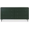 Image 1 : BNIB - Moes - Reagan 6-Drawer Dresser Deep Green - MSRP $2,899 - JU-1008-27 - 63" W x 18.5" D x 30.2