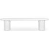 Image 1 : BNIB - Moes - Eris Outdoor Dining Bench - White - MSRP $1,549 - JK-1012-18-0 - 75" W x 15" D x 18" H
