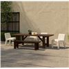 Image 3 : BNIB - Moe's Esmond Outdoor Dining Bench - Brown - MSRP $839 - TA-1007-03-0 - 64"W x 16"D x 18"H
