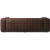 Image 4 : NEW - Moes - Callan Sofa Grid Stitched Dark Brown Aniline Leather - MSRP $9,085 - HO-1001-20 - 100"
