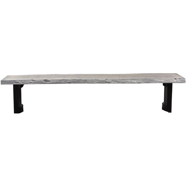 BNIB - Moe's Bent Bench Small - Weathered Grey - Msrp $1599 - VE-1002-29-0 - 92"W x 15"D x 18"H