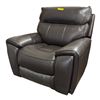 Image 1 : Modern Dark Grey Leather / Faux Leather Power Recliner Armchair