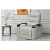 Image 2 : New - Laisha Leather Swivel Glider Power Recliner Chair, Light Grey Colour