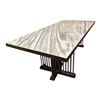 Image 1 : Large Contemporary Dining Table with Marble Top - 30.5"H  x 102"W x 47"D
