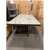 Image 3 : Large Contemporary Dining Table with Marble Top - 30.5"H  x 102"W x 47"D