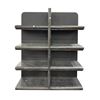 Image 2 : Set of 2 - Contemporary Dark Grey Wood Open Shelf Bookcase Retail Display w/ LED Lights in Shelves -