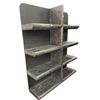 Image 3 : Set of 2 - Contemporary Dark Grey Wood Open Shelf Bookcase Retail Display w/ LED Lights in Shelves -