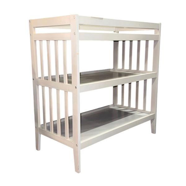 Classic White Wooden Baby Changing Table with 2 Storage Shelves - approx. 34 x 18 x 35 1/2in H