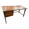 Image 2 : Brown Rectangular Wooden Executive Desk, H30" x W56" x D27.5" - minor wear on top