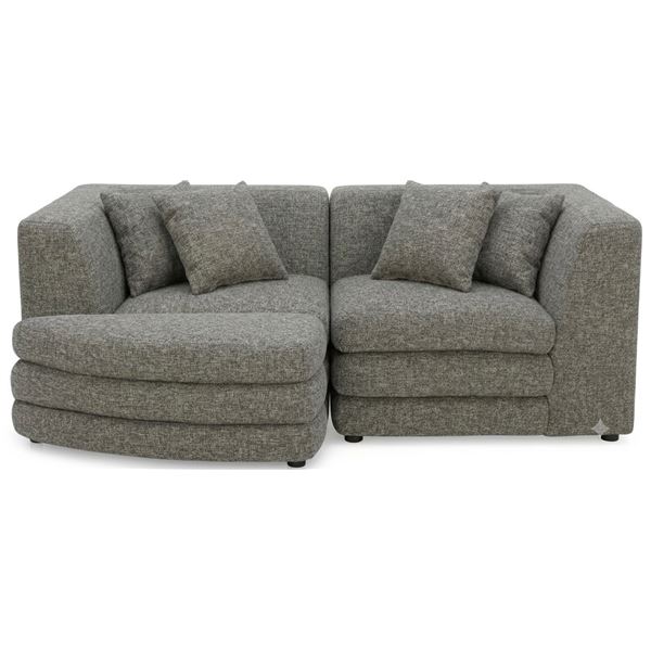 BNIB - Moe's - 3pc Lowtide Stone Tweed Modular Set - Includes 2 Corner Chairs & 1 Ottoman - MSRP $4,