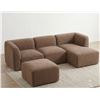 Image 1 : BNIB - Moe's - 4pc Isla Mocha Modular Set - Includes Right Arm Facing Chaise, Slipper Chair, Corner 