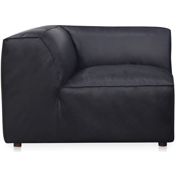BNIB - Moe's Form Corner Chair - Vantage Black Leather - MSRP $2,599 - XQ-1001-02 - 40.5"W x 40.5"D 