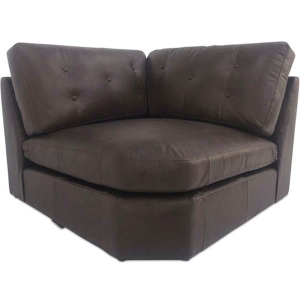 BNIB - Moe's Thurlow Corner Chair - Espresso Brown Top Grain Leather - MSRP $3,299 - XQ-1015-20 - 46