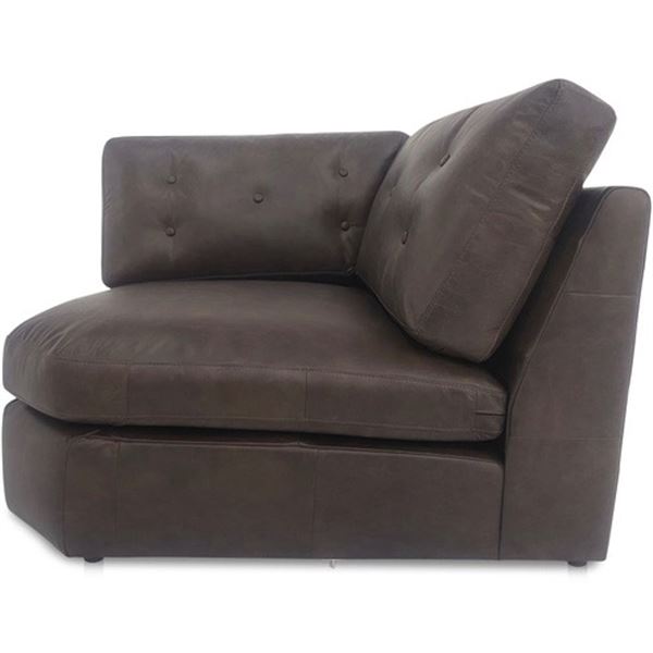 BNIB - Moe's Thurlow Left Arm Facing Sofa Sectional Unit - Espresso Brown Top Grain Leather - MSRP $