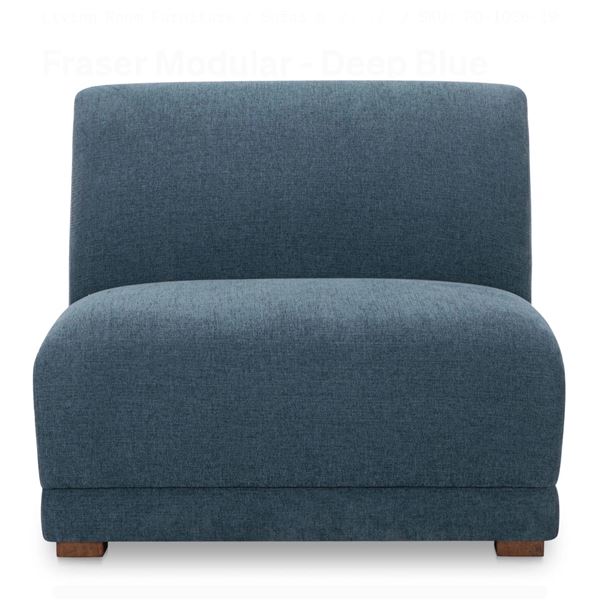 BNIB - Moe's - Fraser Modular Slipper Chair Deep Blue - MSRP $1,649 - FO-1036-19 - 35.4"W x 36.6"D x