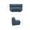 Image 2 : BNIB - Moe's - Fraser Modular Wedge Slipper Chair Deep Blue - MSRP $2,449.00 - FO-1035-19 - 62.5" W 