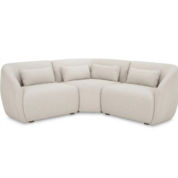 BNIB - Moe's - 3pc Amelia Modular Warm White Loveseat - Includes Corner Chair, Right Arm & Left Arm 