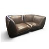 Image 1 : BNIB - Moe's - 2pc Zeppelin Modular Leather Set - Toasted Hickory - MSRP $6,198 - Includes 2 Corner 