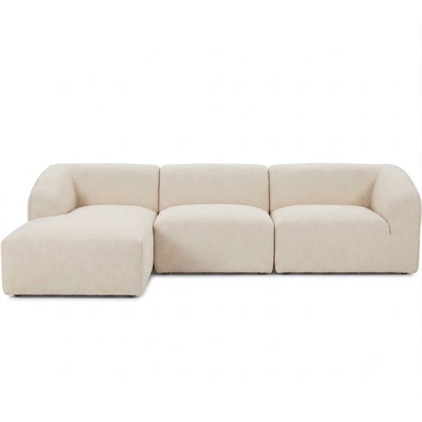BNIB - Moe's - 3pc Isla Beige Modular Set - Includes Left Arm Facing Chaise, Slipper Chair, Right Ar